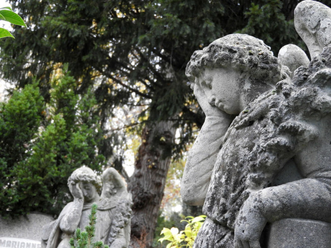 Zwei Engel auf dem Friedhof