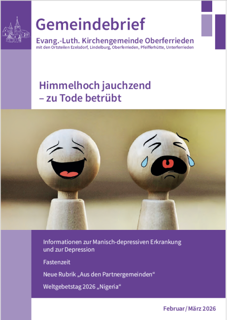 Zwei Spielfiguren, eine lachend, eine klagend